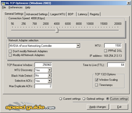 TCP Optimizer 4.0.6